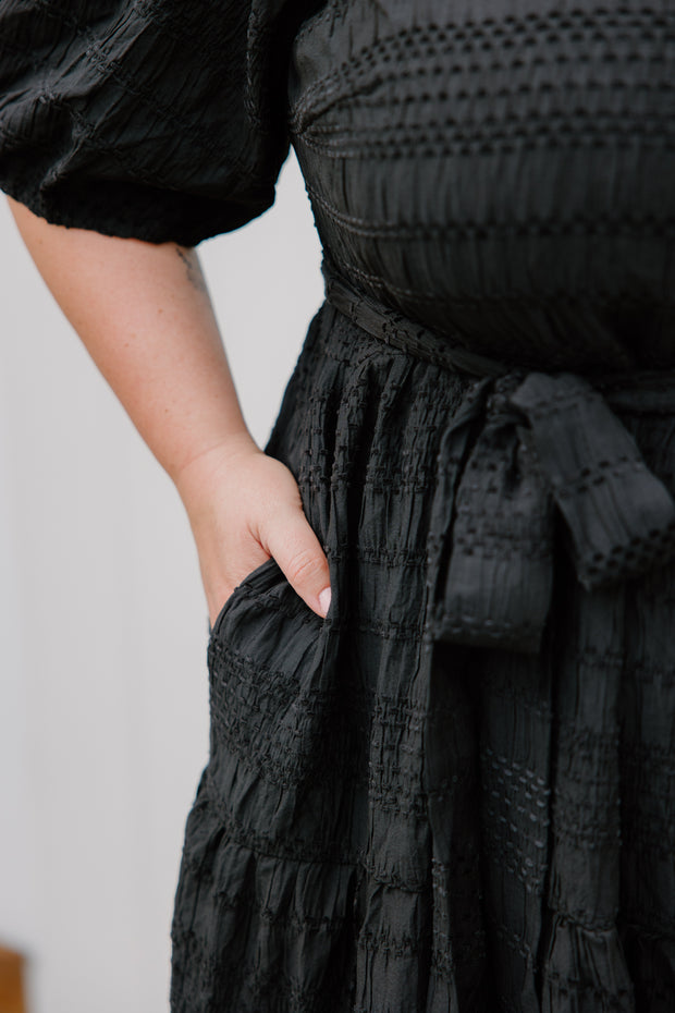 Mabel Dress - Black Texture