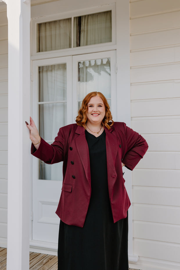 Longline Blazer - Burgundy