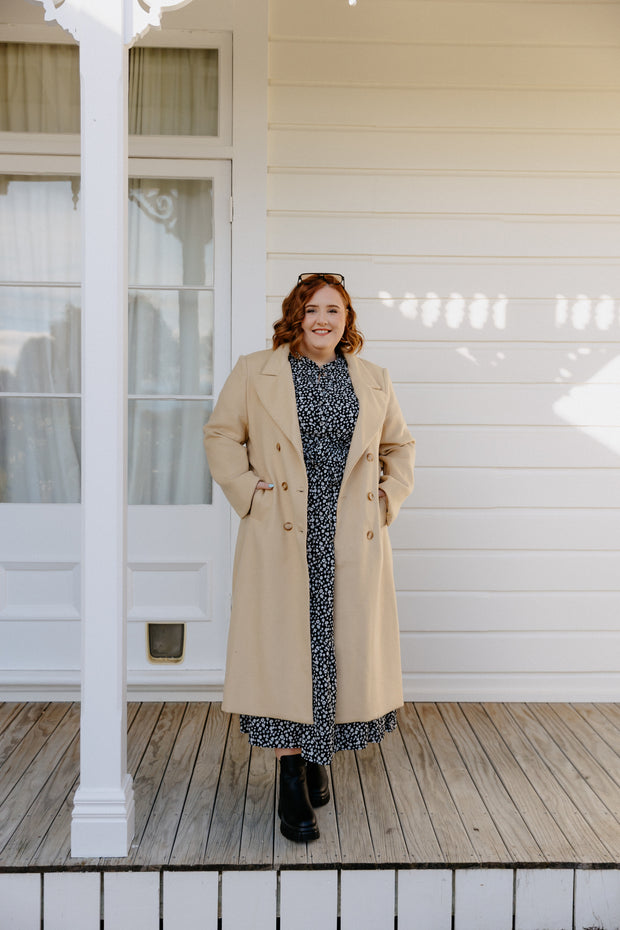 Wool Long Coat - Camel