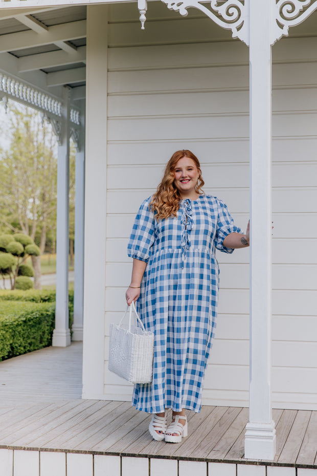 Jules Dress - Blue & White Check