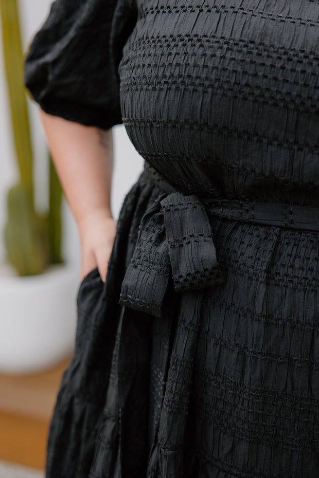 Mabel Dress - Black Texture