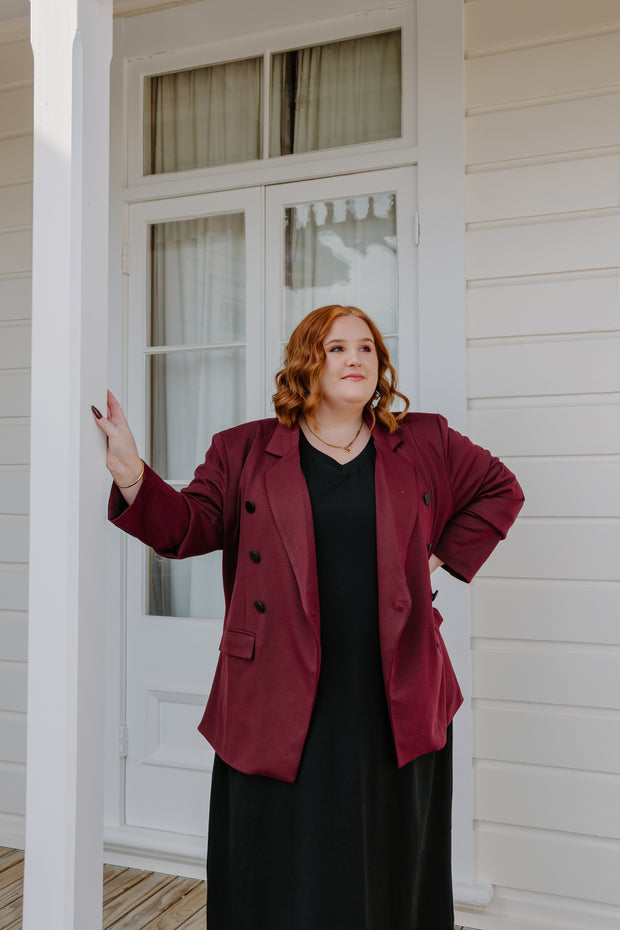 Longline Blazer - Burgundy