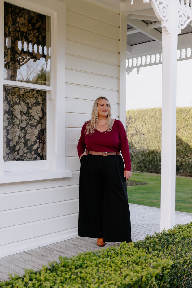 Kenny Top LS - Burgundy