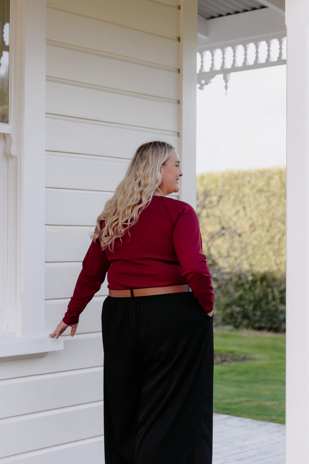 Kenny Top LS - Burgundy