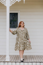 Gin Dress - Khaki Pattern