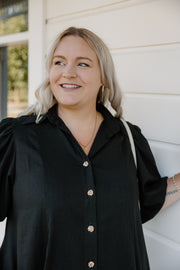 James Dress - Black Linen
