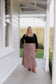 Bias Maxi Skirt - Dark Leopard