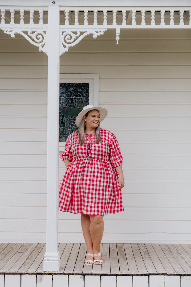 Romy Dress - Red & White Check