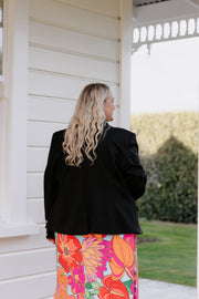 Fitted Stretch Blazer - Black