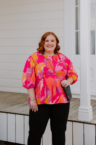 Liv Top - Pink & Yellow