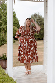 Betty Dress - Brown Print