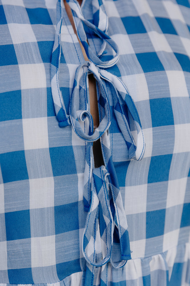 Jules Dress - Blue & White Check