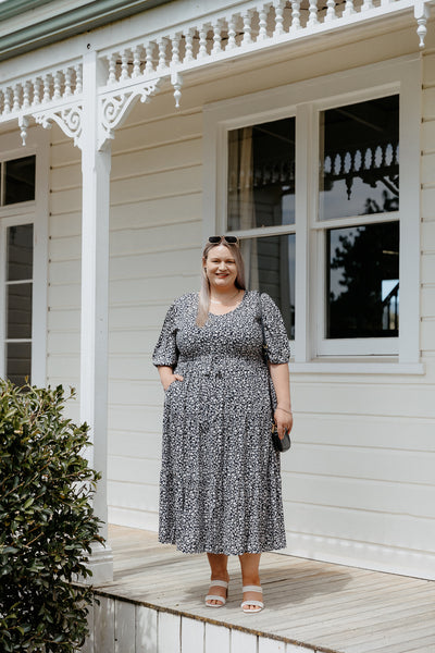 Mabel Dress - Black Floral