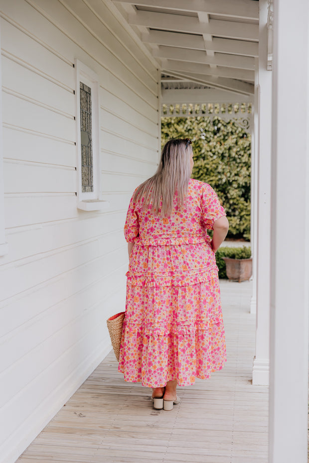 Cece Dress - Pink/Yellow Floral