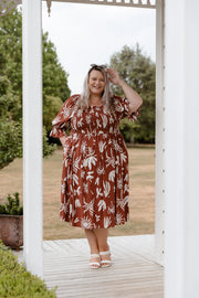 Betty Dress - Brown Print