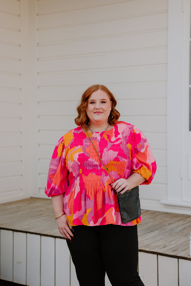 Liv Top - Pink & Yellow