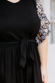 Macie Dress  - Black/Brown Floral
