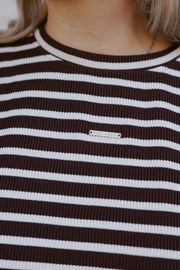 Oversized Tee - Chocolate Stripe
