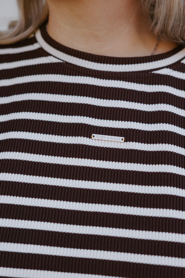 Oversized Tee - Chocolate Stripe
