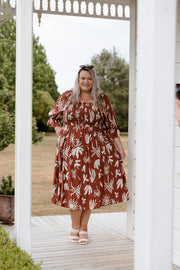 Betty Dress - Brown Print