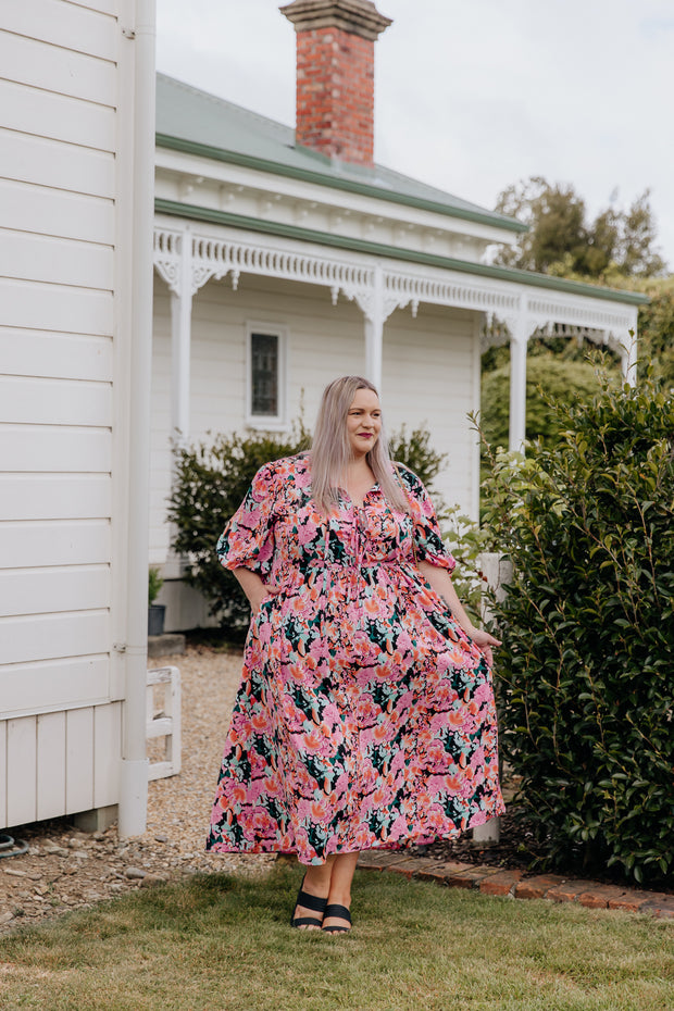 Jules Dress - Pink/Black Floral