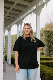 Oversized Tee - Black w Sardine