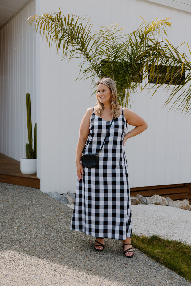 Slip Dress - B/W Check