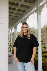 Oversized Tee - Black w Sardine