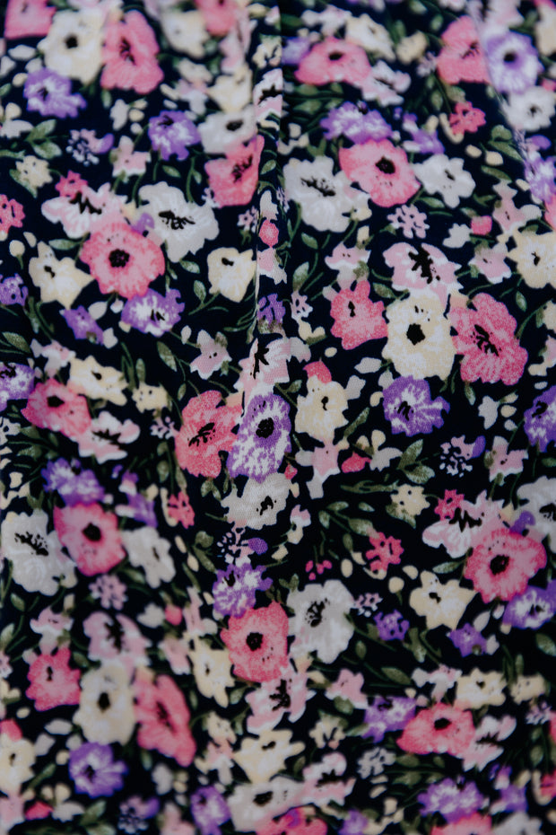 August Dress - Navy Floral
