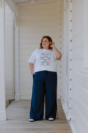 Barry Pants - Navy/Red Heart