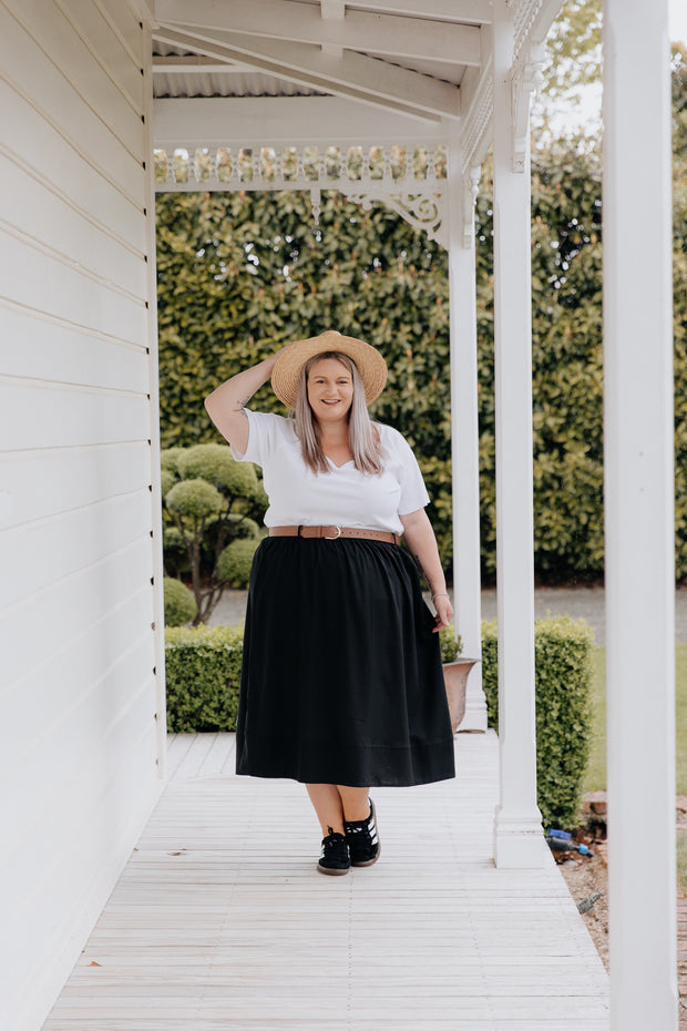 Sammy Skirt - Black Linen