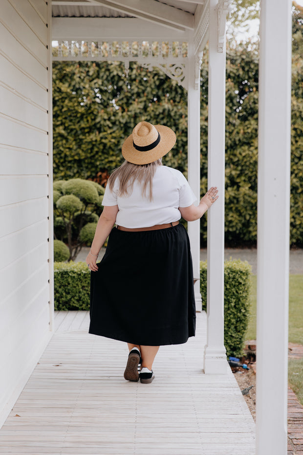 Sammy Skirt - Black Linen