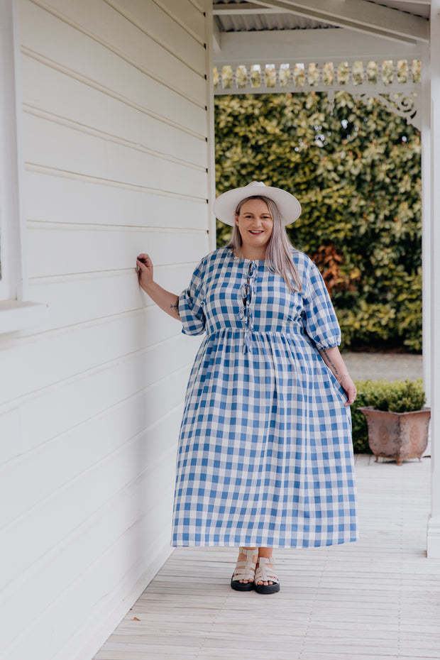 Jules Dress - Blue & White Check