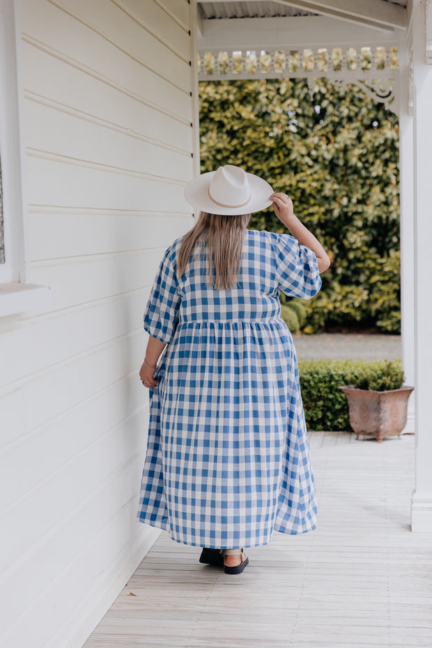 Jules Dress - Blue & White Check