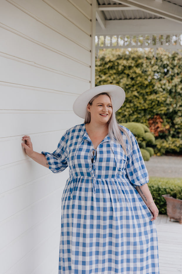 Jules Dress - Blue & White Check