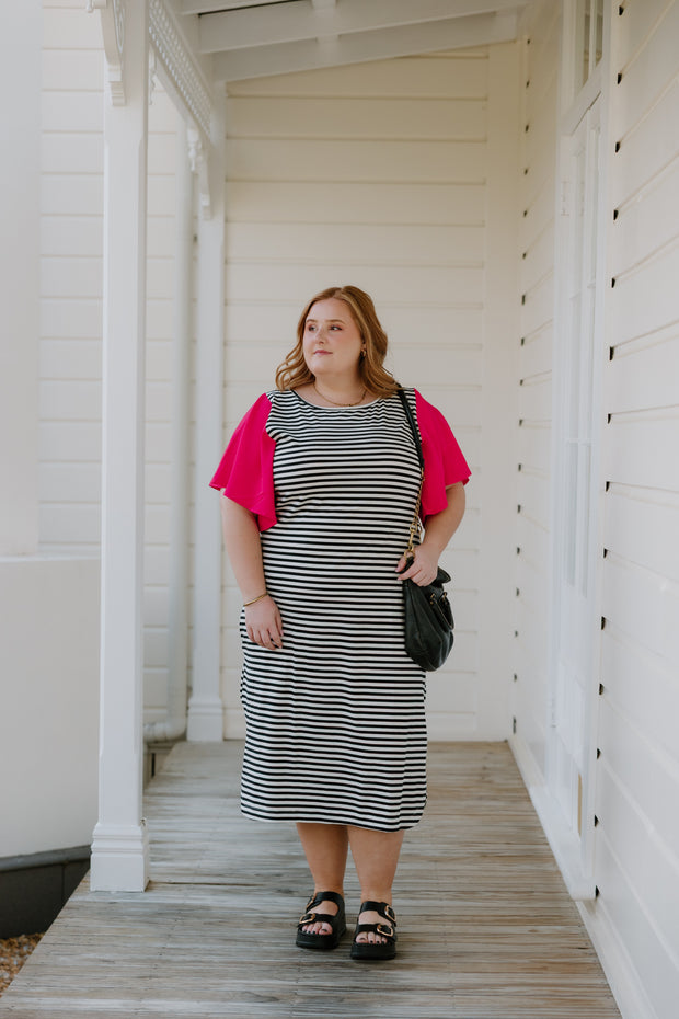Belle Dress (Long) - Stripe