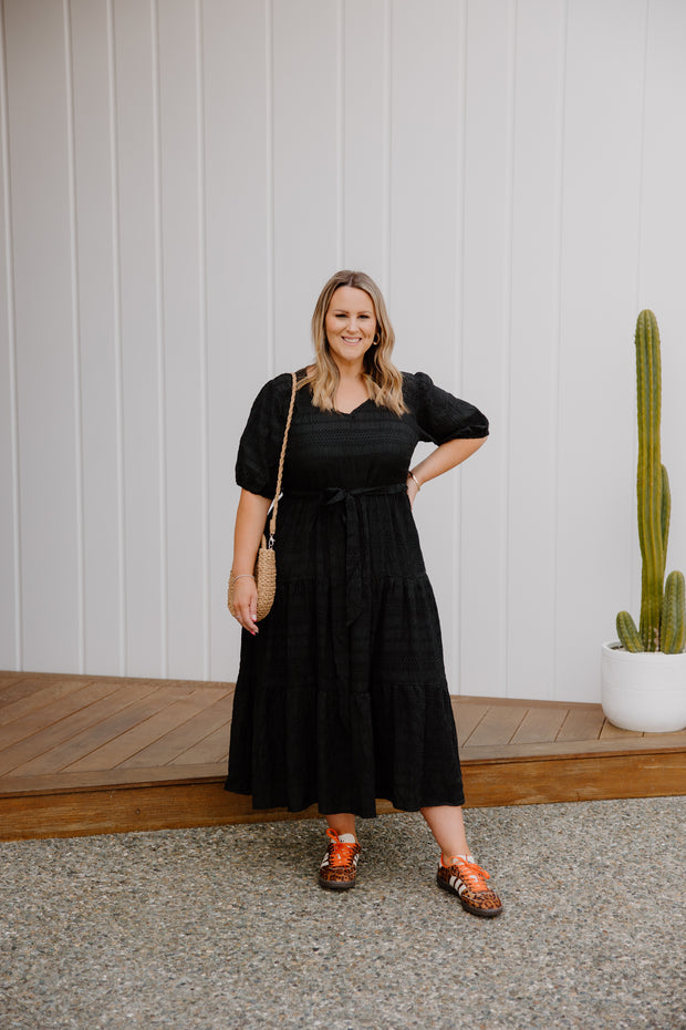Mabel Dress - Black Texture