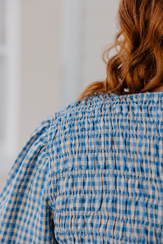 Liv Top - Cornflour Check