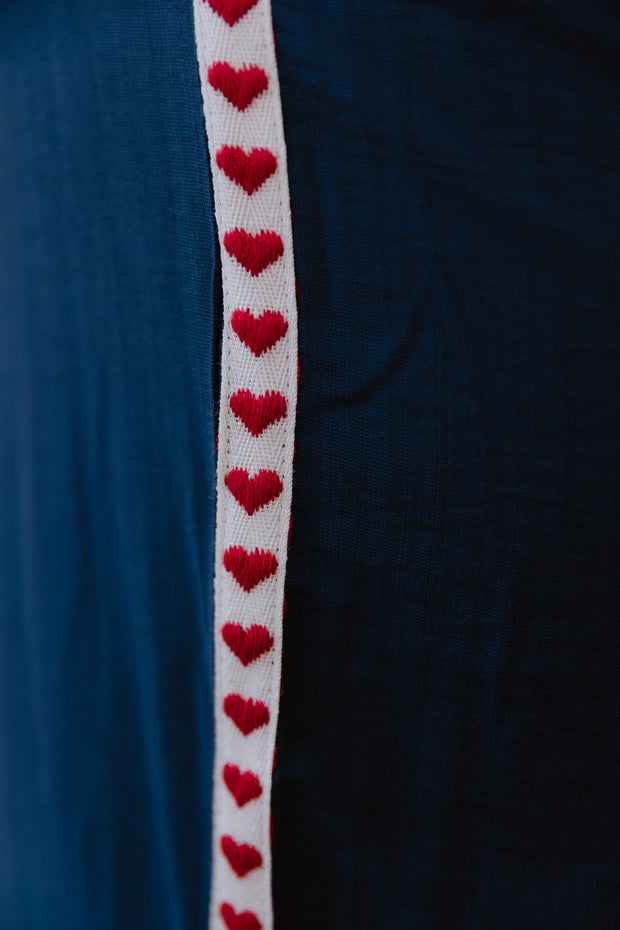 Barry Pants - Navy/Red Heart