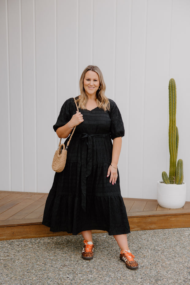 Mabel Dress - Black Texture