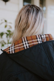 Quilted Jacket (Hood) - Black