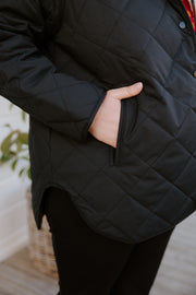 Quilted Jacket (Hood) - Black