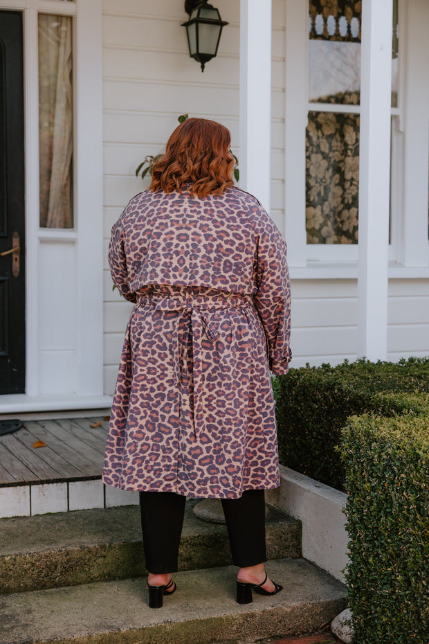Summer Linen Trench - Leopard