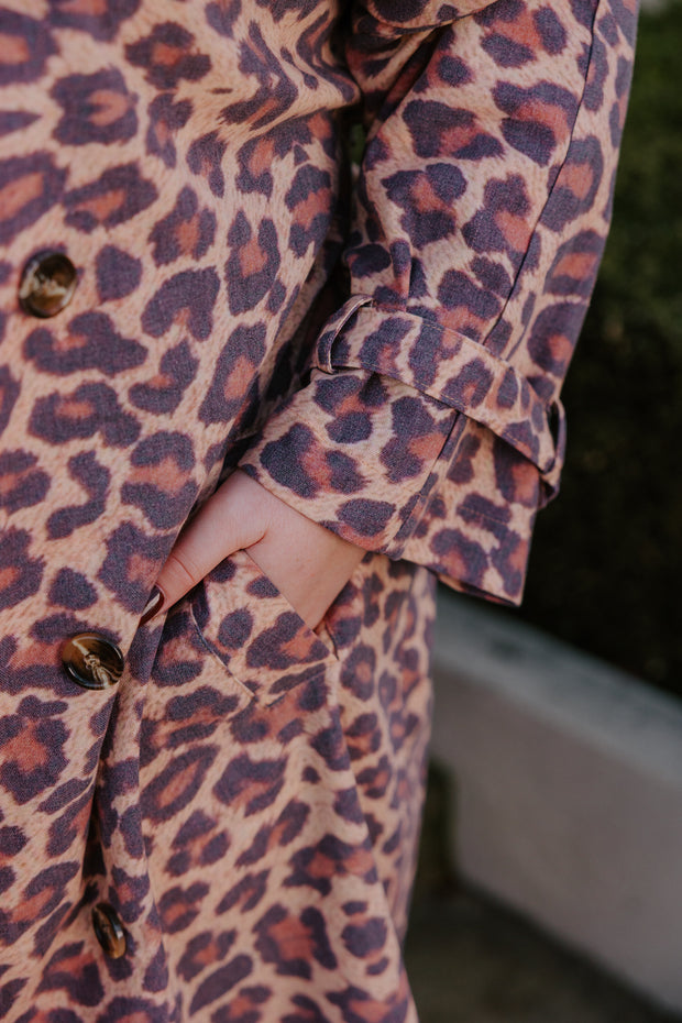Summer Linen Trench - Leopard