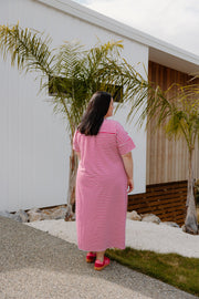 Ansel Dress - Pink/White Stripe