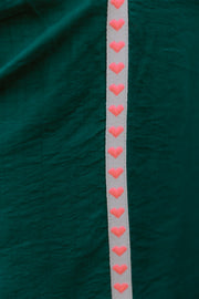 Barry Pants - Forest Green/Pink Heart