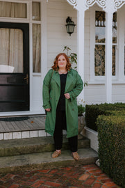 Summer Linen Trench - Olive