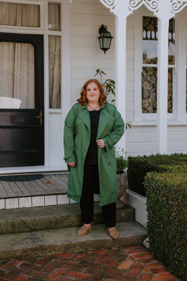 Summer Linen Trench - Olive