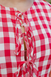 Romy Dress - Red & White Check