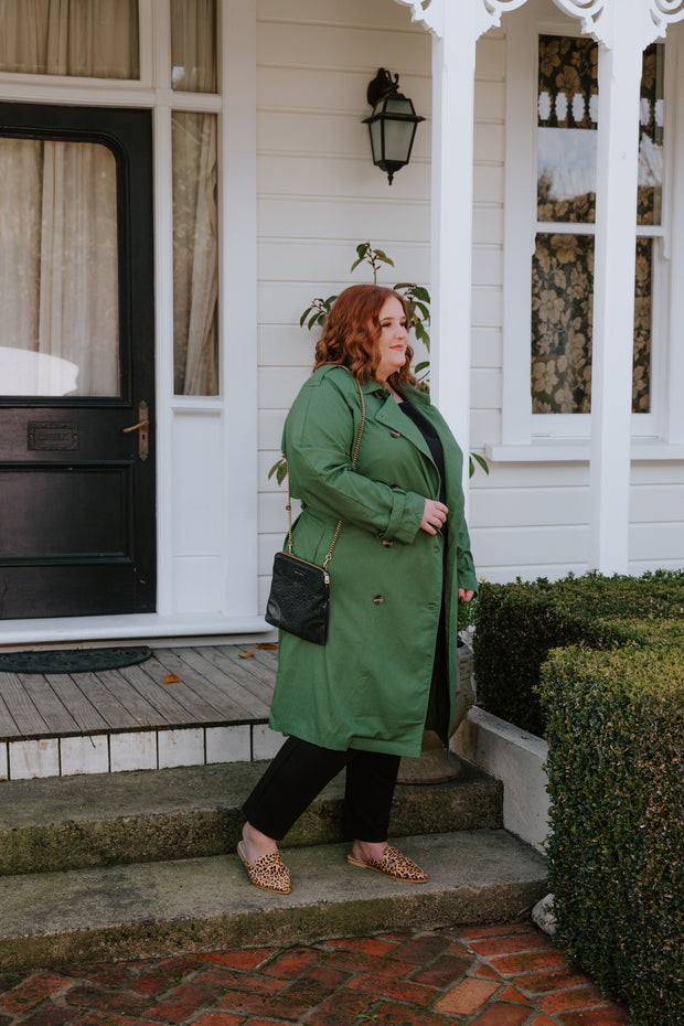Summer Linen Trench - Olive
